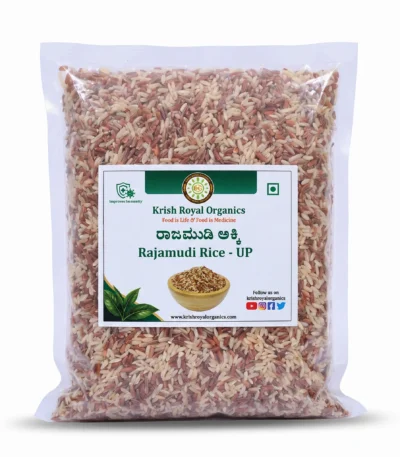 Rajamudi raw rice 1kg – chemical-free heritage Mysore red rice