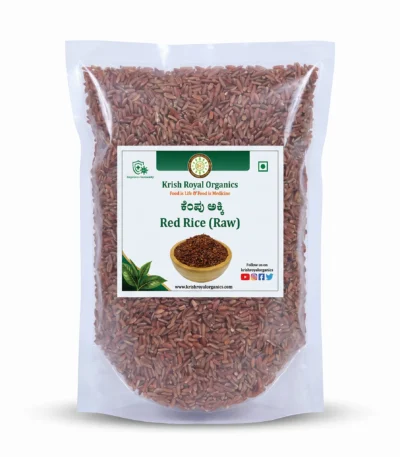Red rice raw 1kg – heritage high-fibre red rice, chemical-free