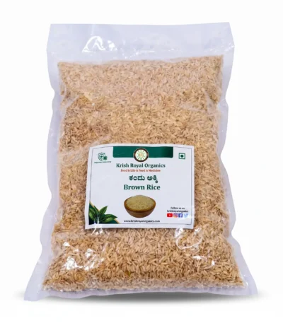 Brown rice unpolished 500g – whole-grain high-fibre rice, low-GI, chemical-free