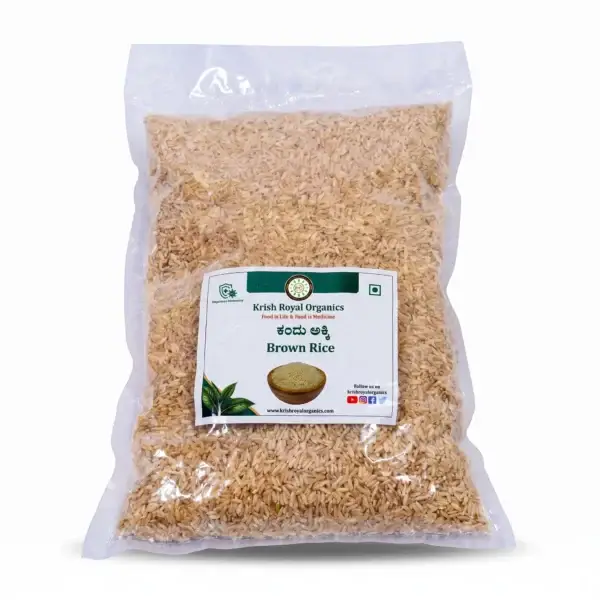 Brown rice unpolished 500g – whole-grain high-fibre rice, low-GI, chemical-free