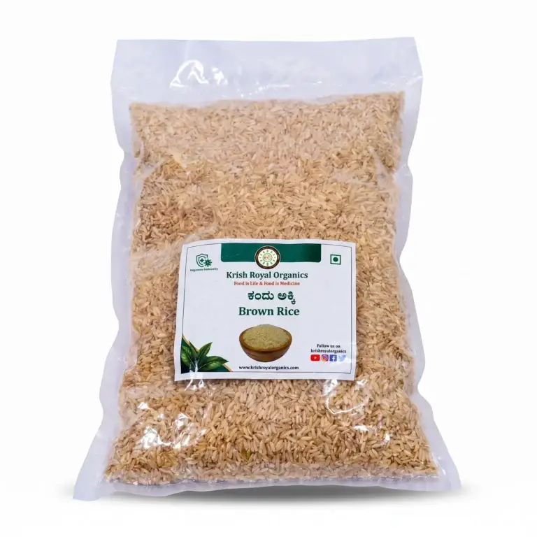Brown rice unpolished 500g – whole-grain high-fibre rice, low-GI, chemical-free
