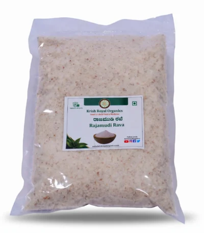 Rajamudi rice rava 1kg – heritage red-rice rava for upma, chemical-free