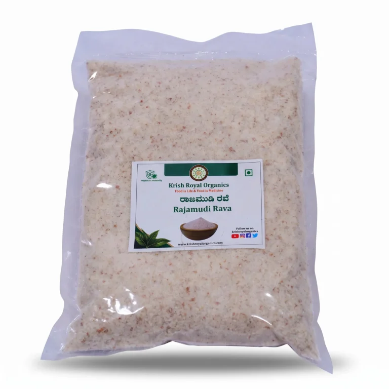 Rajamudi rice rava 1kg – heritage red-rice rava for upma, chemical-free