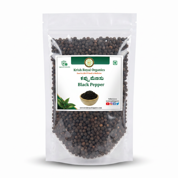 Black pepper kali mirch 100g – whole chemical-free peppercorns, certified