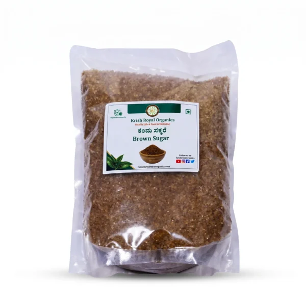 Brown sugar 1kg – molasses-rich chemical-free cane sugar, certified
