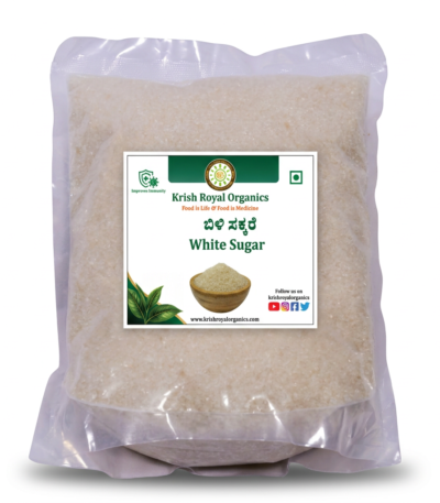 Organic white sugar 1kg – chemical-free cane sugar, certified